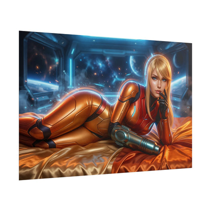 Samus Aran Poster, Gaming-Wandkunst, Sci-Fi-Poster, Raumdeko