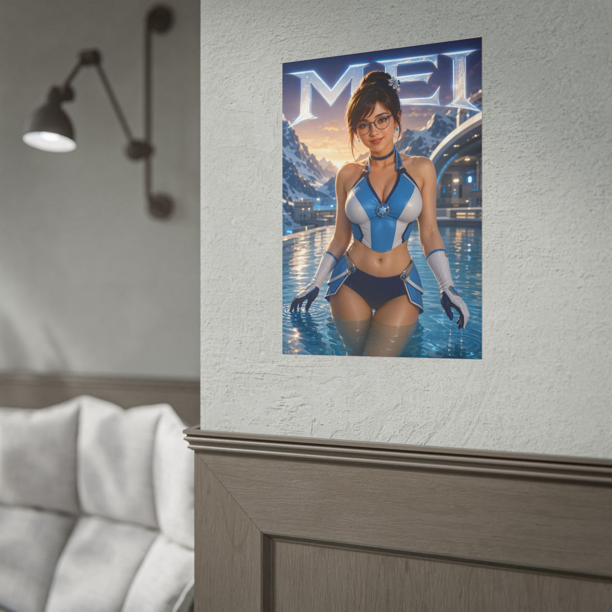 Gaming Wall Art Mei Overwatch Poster Bedroom Game Room Decor Art Print