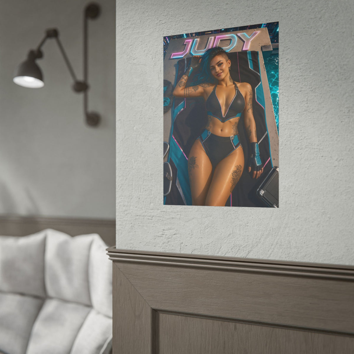 Gaming Wall Art Judy Alvarez Cyberpunk Poster Bedroom Game Room Decor Art Print