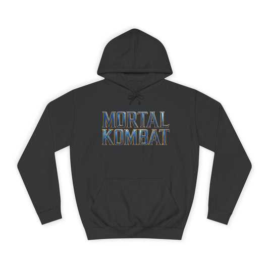 Kitana Hoodie | Mortal Kombat Hoodie | Anime Warrior Princess Pullover on black hoodie with bold Mortal Kombat logo, soft cotton pullover displaying blue royal design