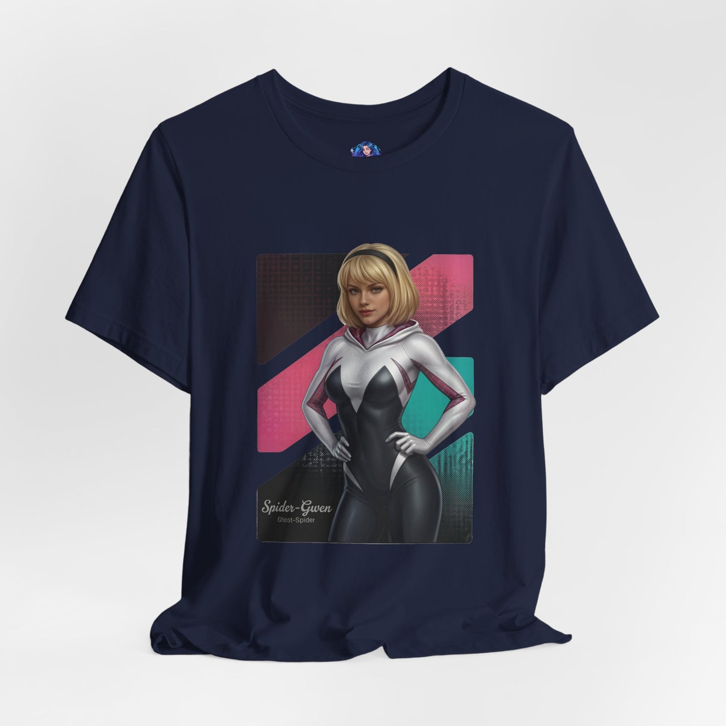 Spider-Gwen T-Shirt | Marvel Anime Tee for Gamers & Superhero Fans - Bella Canvas tee with anime-style Spider-Gwen hooded suit illustration