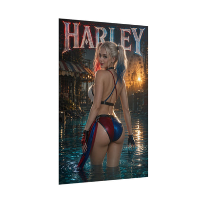 Harley Quinn Character Poster Comic Style Wall Decor Bedroom Collector Gift