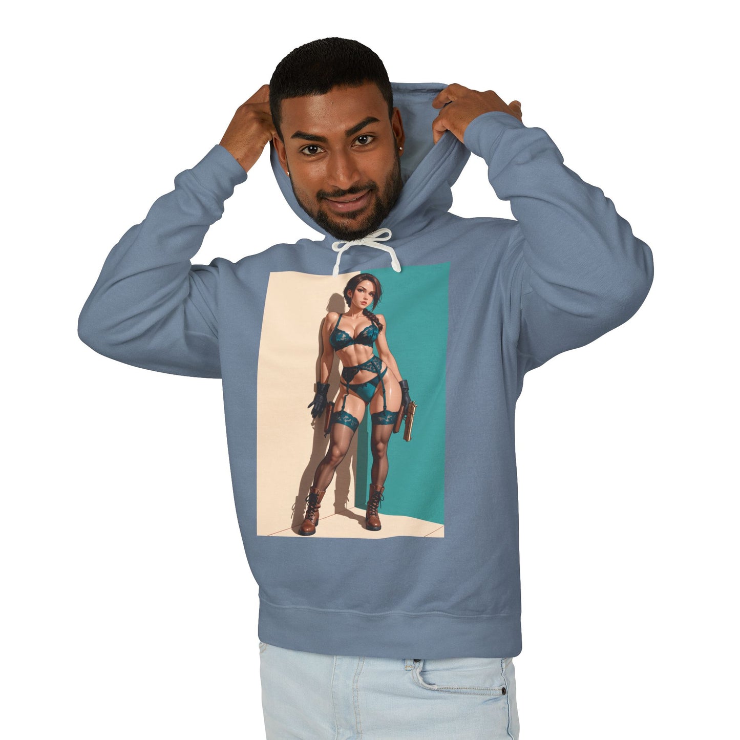 Худі з Ларою Крофт | Худі з іконою ігрового персонажа | Стильний пуловер з Tomb Raiders