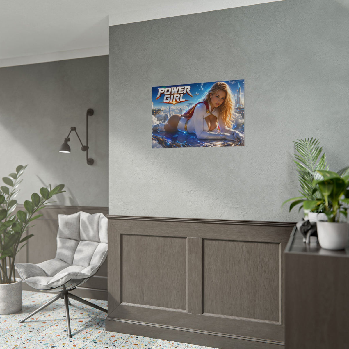 Power Girl Comic Poster Character Wall Art Collector Room Decor Art Print