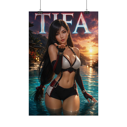 Tifa Lockhart Gamer Room Poster Wall Art Gaming Decor Collectible Gift