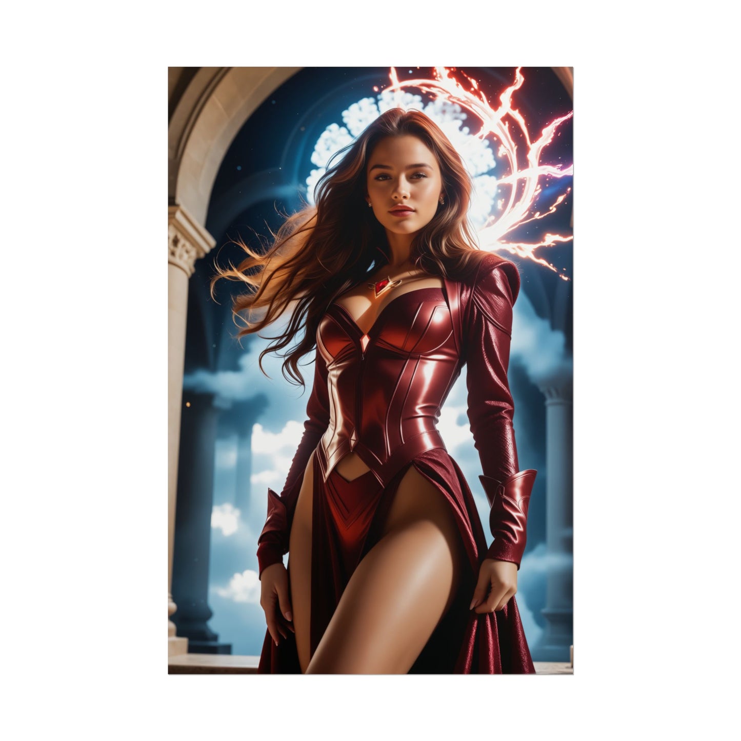 Scarlet Witch Art Print – Iconic Sorceress Poster for Gaming or Collector Rooms