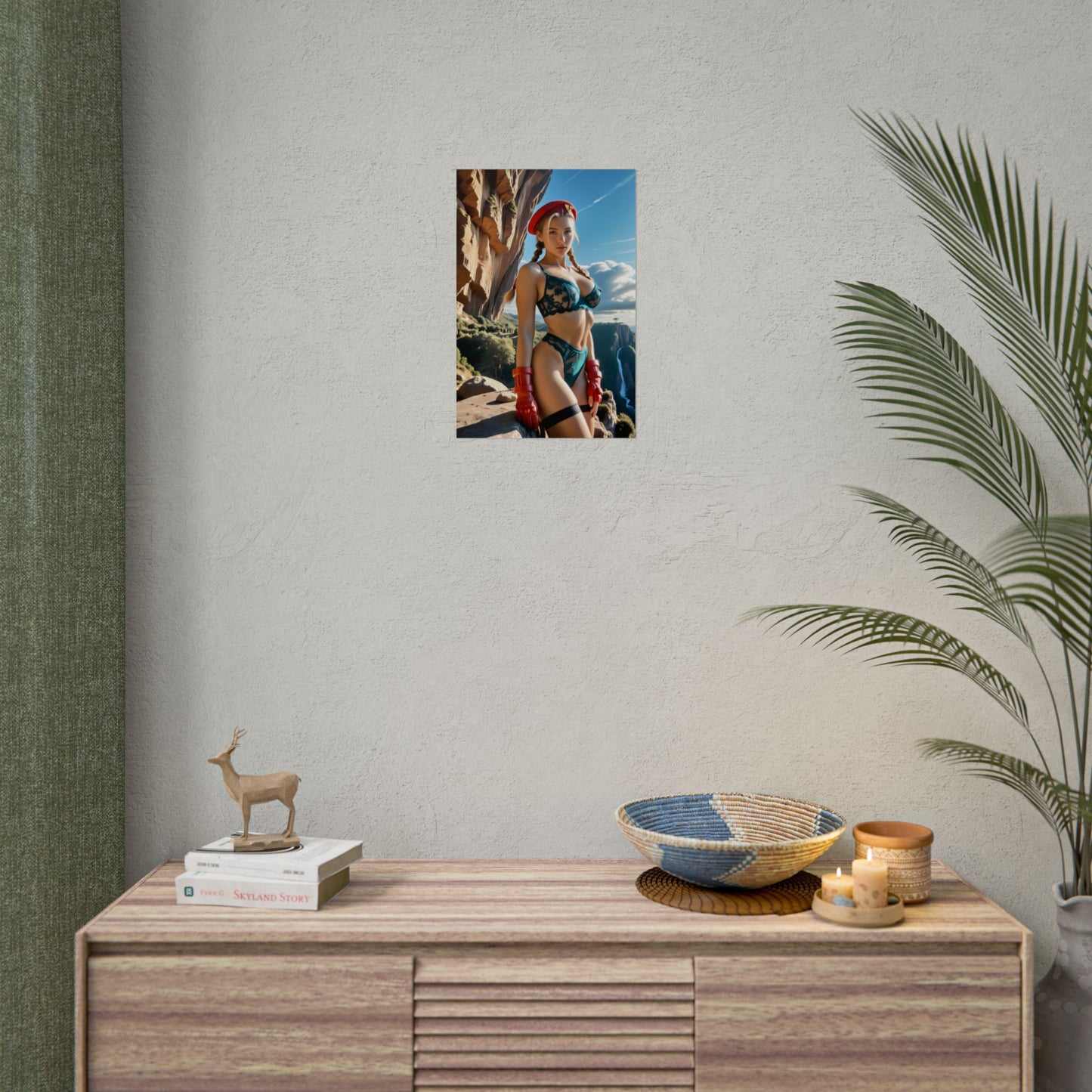 Cammy White Wall Art Print, Anime Waifu Fighter Poster, Gamer Girl Room Decor