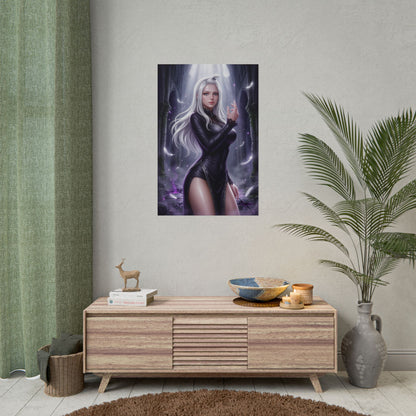 Mirajane Strauss Fairy Tail Poster Anime Girl Wall Art Fantasy Woman Print White Hair Character Gaming Room Decor Gift