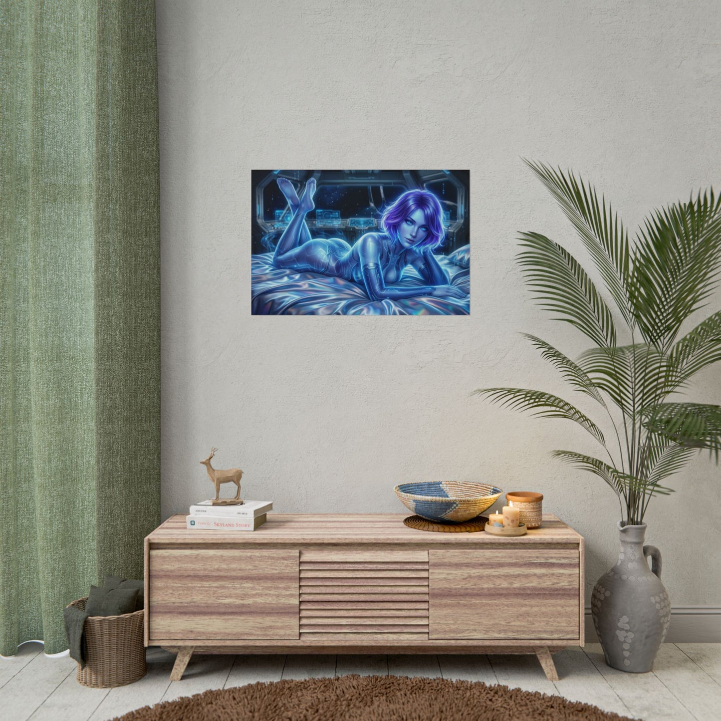 Cortana Halo Poster, Gaming Wall Art, Sci Fi Poster, Gamer Decor
