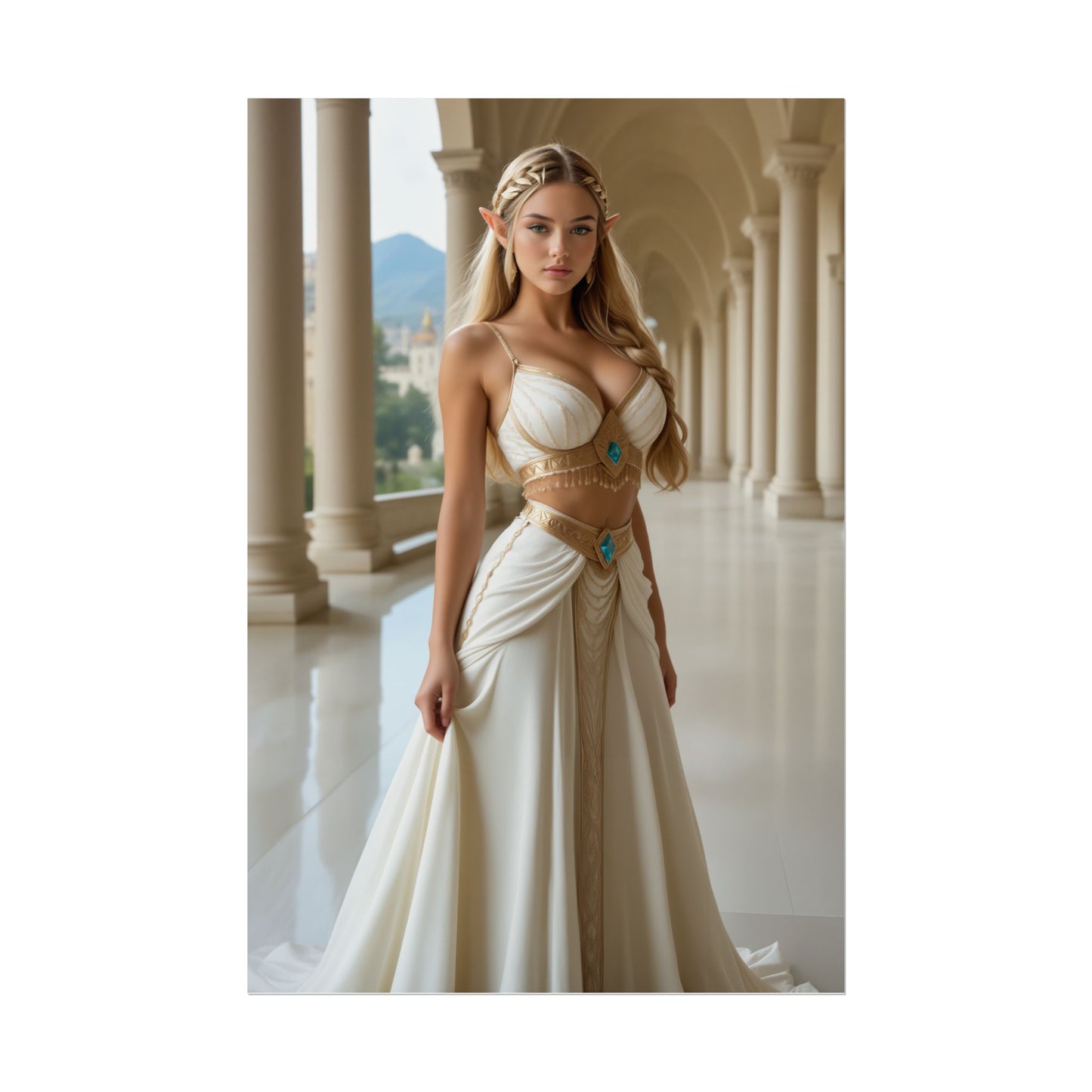 Princess Poster, Heroine from Popular Game Art Print, Waifu Fantasy Wall Decor