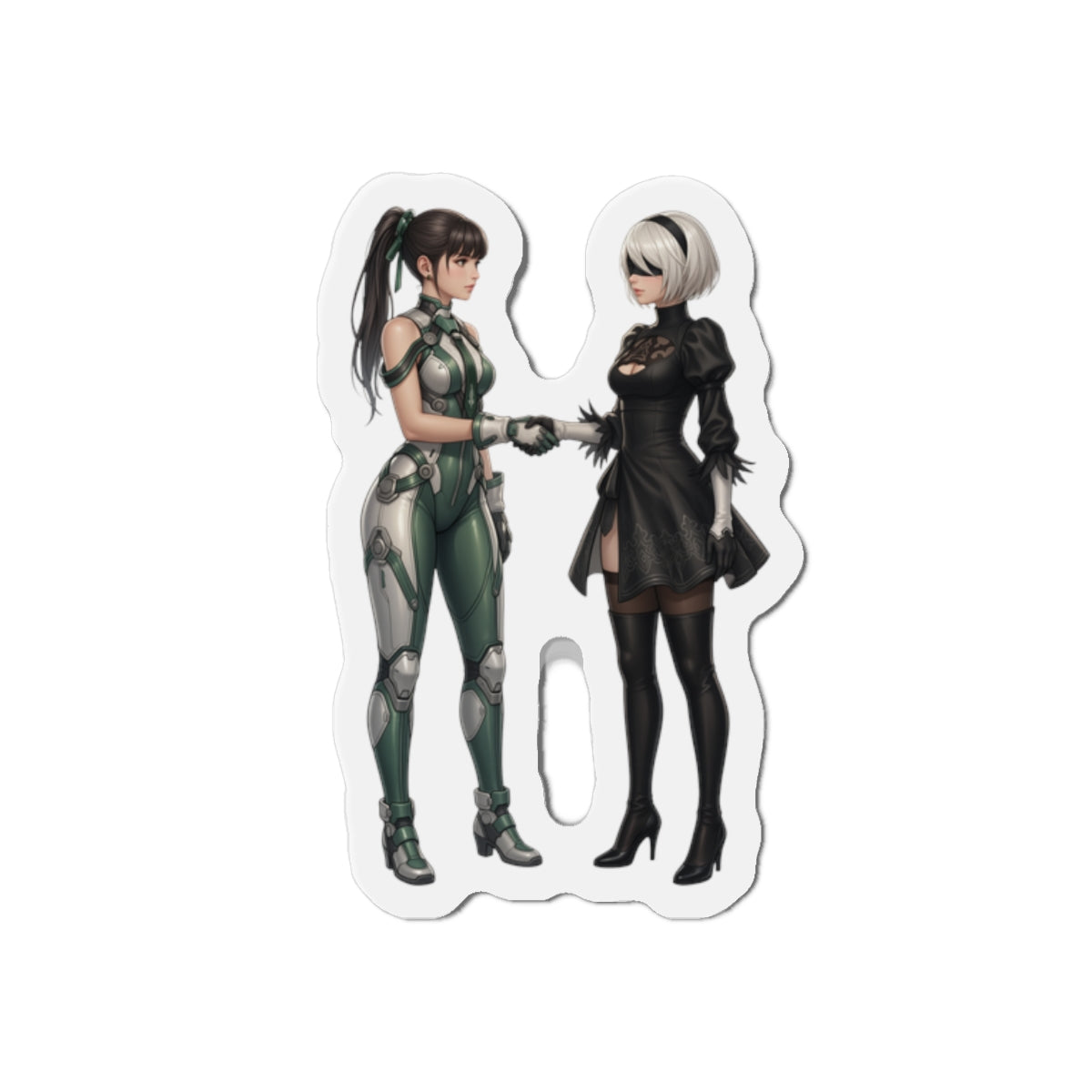 Eve &amp; 2B Magnet – Anime-Sci-Fi-Mädchenmagnet, Stellar Blade x Nier Automata Dekoration