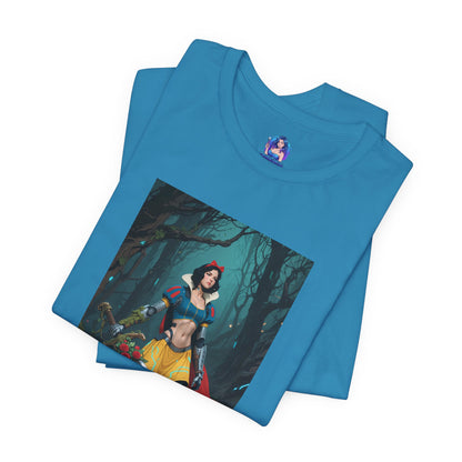 Cyber Snow White T-Shirt | Futuristic Fairy Tale Tee for Gamers & Anime Fans