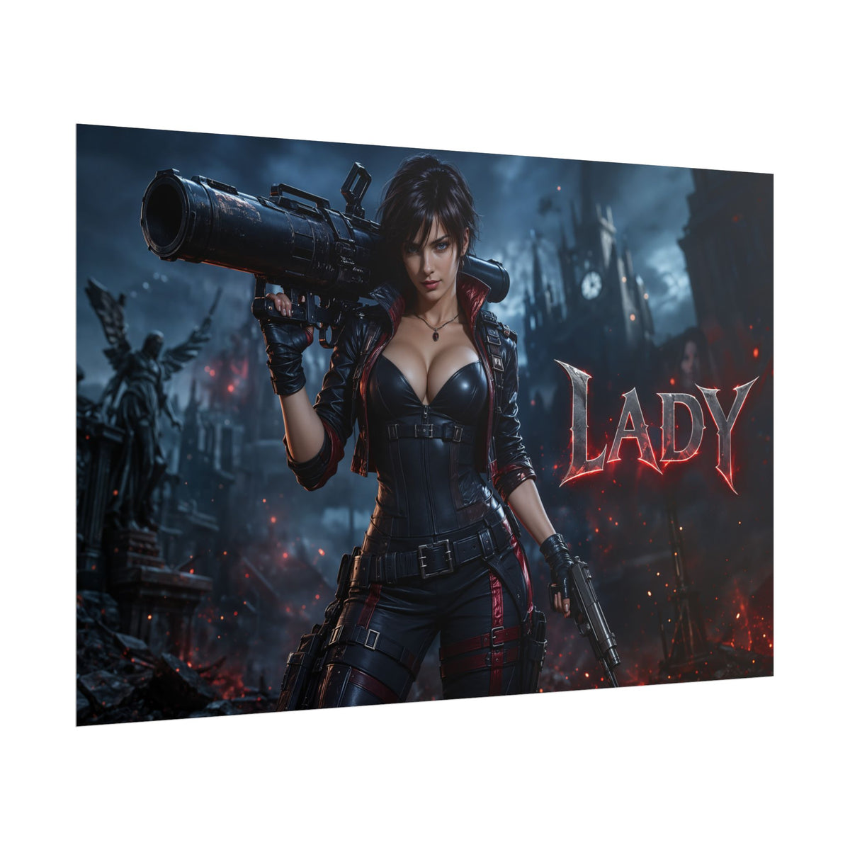 Gaming Wall Art Lady Devil May Cry Poster Game Room Decor Gamer Gift Art Print