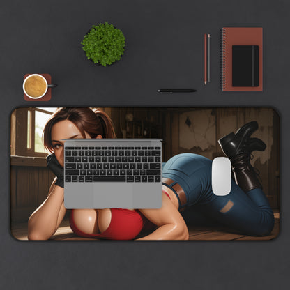 Claire Redfield Schreibtischunterlage, Mauspad für Survival-Game-Heldin, Gaming-Schreibtisch-Setup