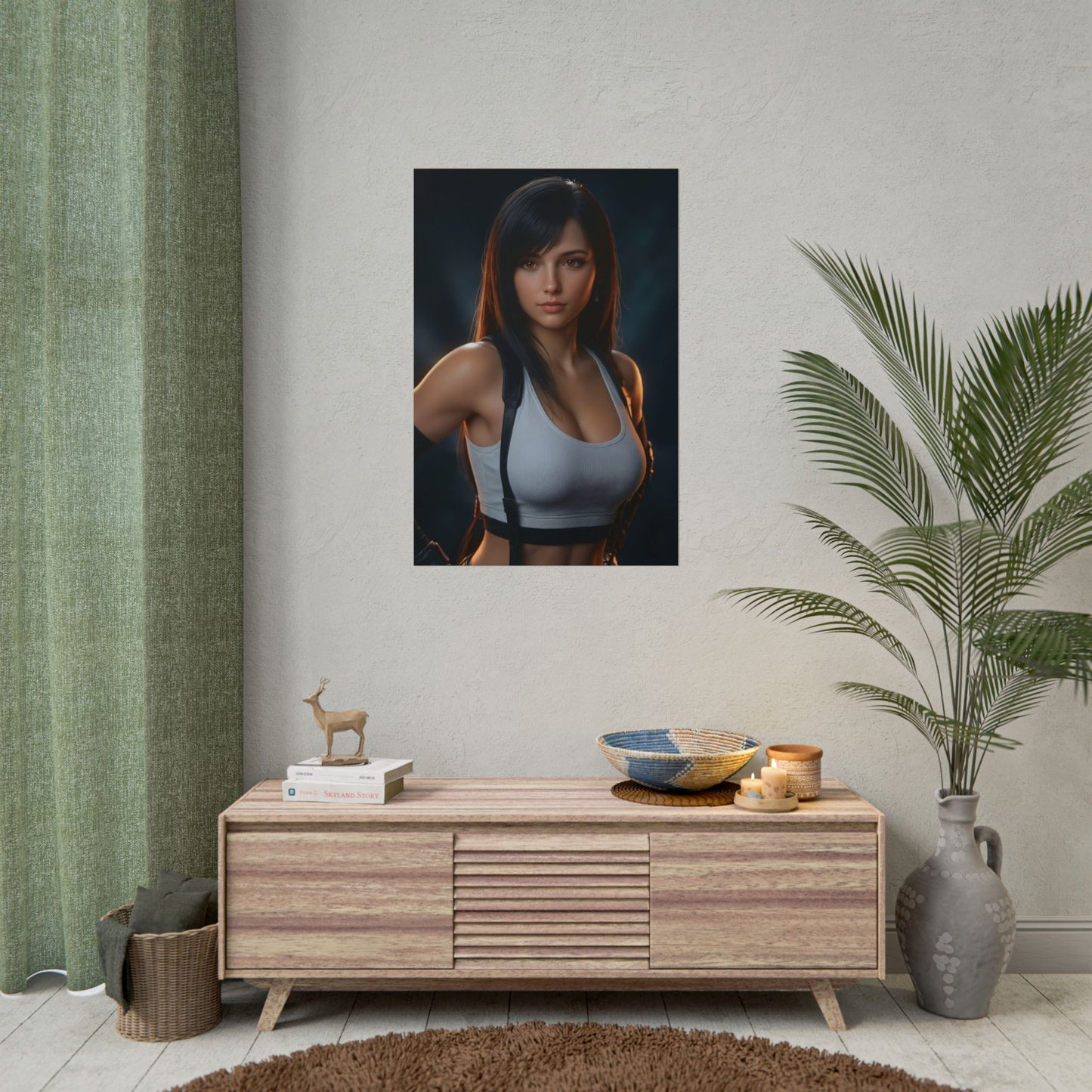Tifa Lockhart Poster, Final Fantasy VII Art Print, Iconic RPG Fighter – wall art for gaming room or home office