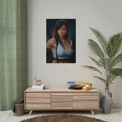 Tifa Lockhart Poster, Final Fantasy VII Art Print, Iconic RPG Fighter – wall art for gaming room or home office
