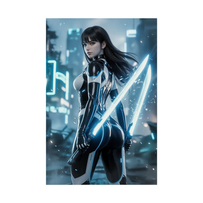 EVE Stellar Blade Art Print, Sci Fi Game Poster, Cyberpunk Girl Wall Decor, Gamer Room Setup, Game Wall Art