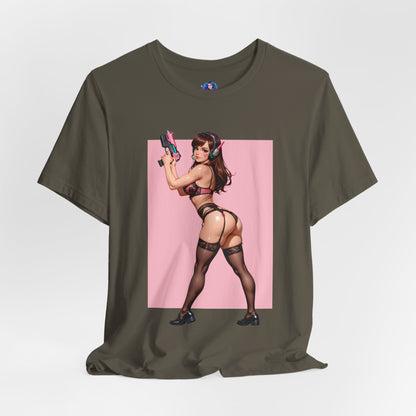 D.Va-Shirt | Overwatch-Waifu-T-Shirt für Gaming-Fans | Neonfarbenes Gamer-Girl-Grafik-T-Shirt