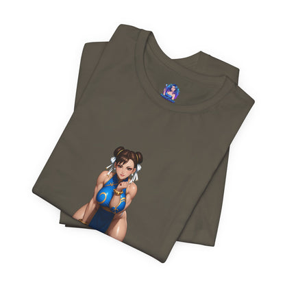Chun-Li T-Shirt | Street Fighter Grafik-T-Shirt für Gamer &amp; Anime-Fans | Kämpfer-Waifu-Shirt