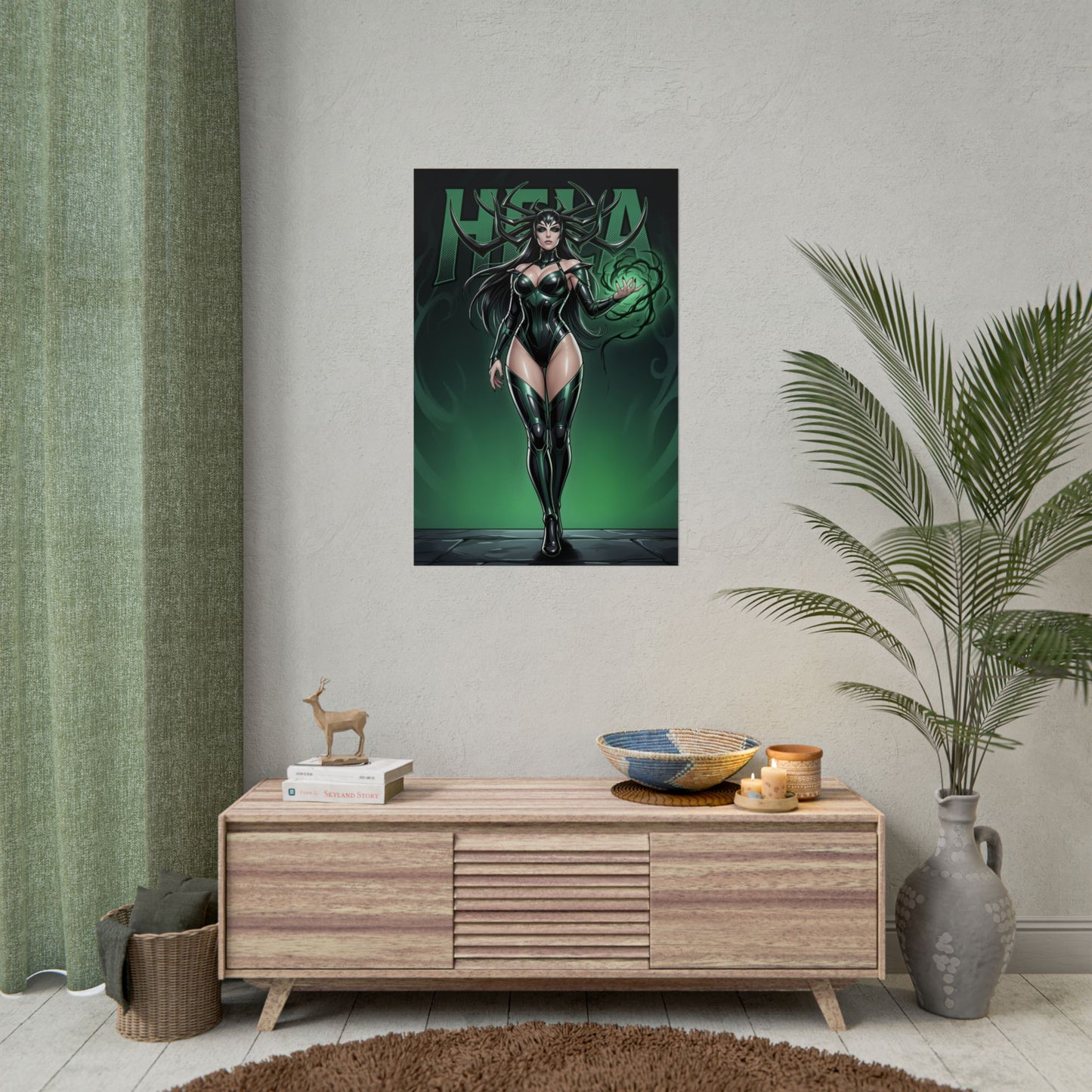 Hela Marvel Poster, Marvel Wandkunstdruck, Göttin des Todes Dekor, Comic-Bösewicht Wandkunst, Geschenk für Fans