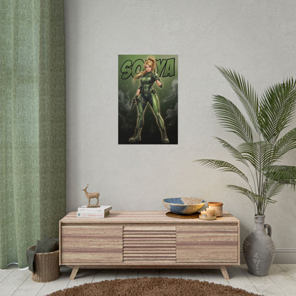 Sonya Blade Mortal Kombat Poster, Mortal Kombat Wall Art Print, Military Fighter Girl Decor, Gamer Room Art, Gift