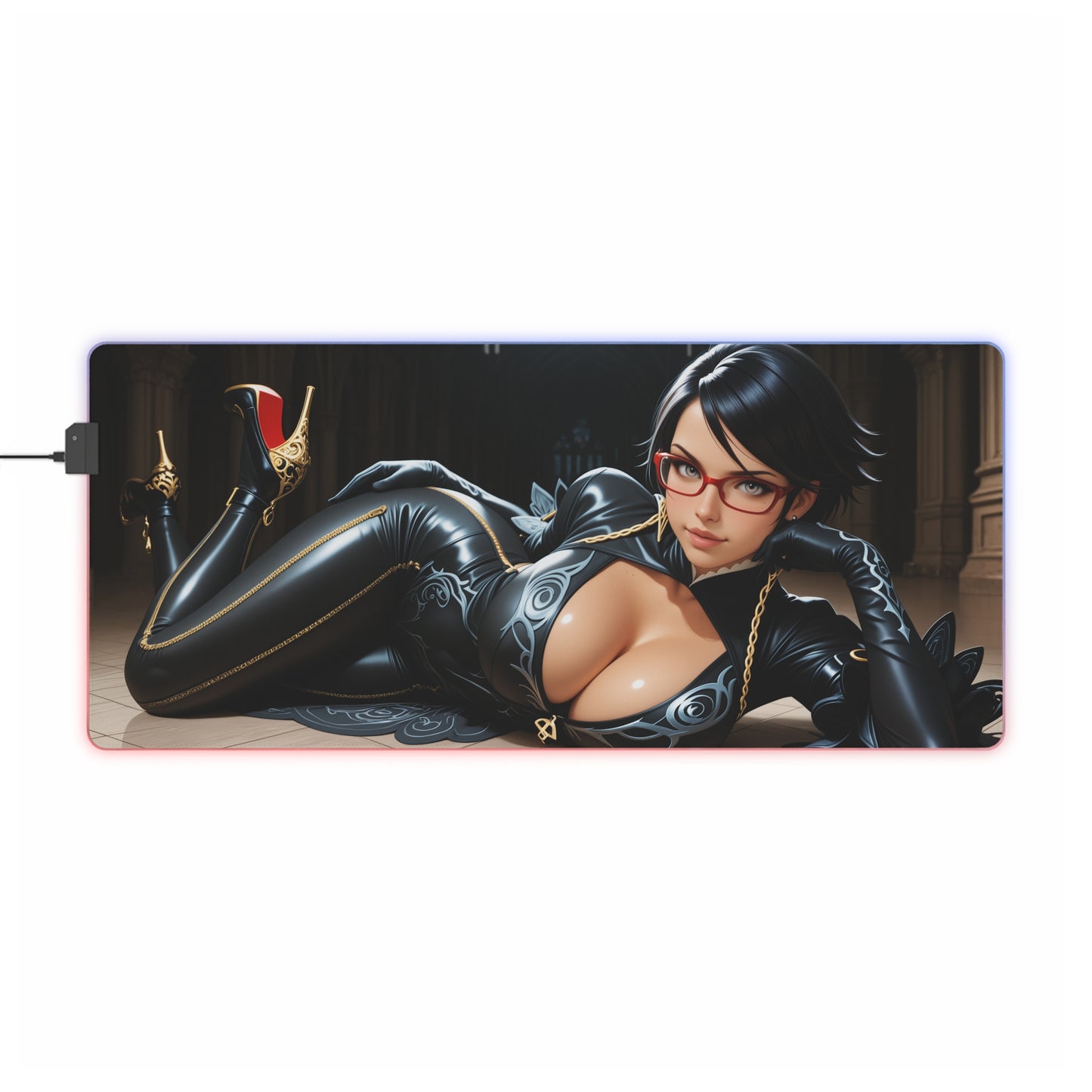 Килимок для столу Bayonetta – світлодіодний RGB-підсвітлювальний килимок, ігровий комплект для дівчат з аніме Waifu