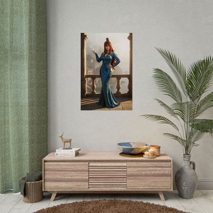 Mei Terumi Poster, Naruto Art Print – Anime Heroine Wall Art displayed in modern gamer room decor
