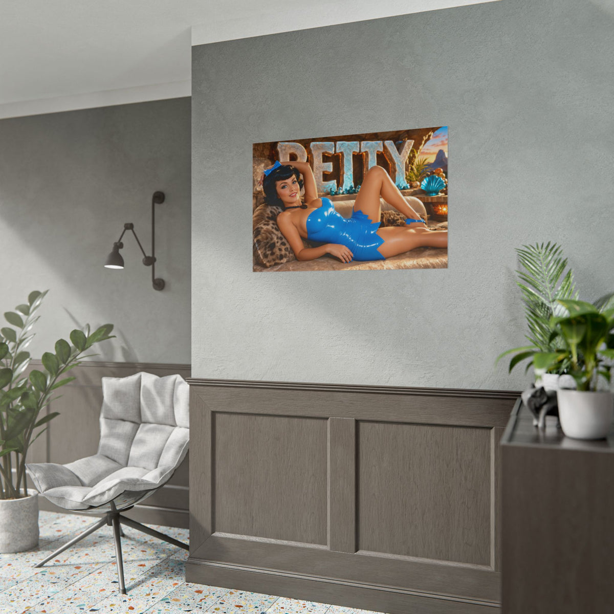 Betty Rubble The Flintstones Retro Poster Cartoon Wall Art Room Decor