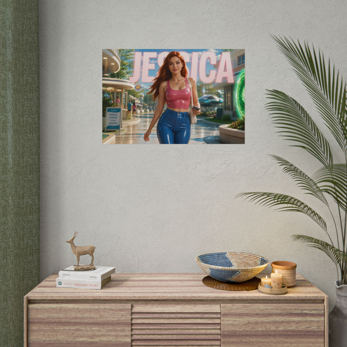 Jessica Rick and Morty Poster Cartoon Wall Art Room Decor Collectible Print