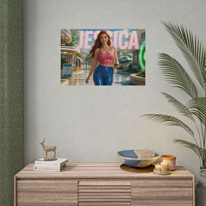 Jessica Rick and Morty Poster Cartoon Wall Art Room Decor Collectible Print