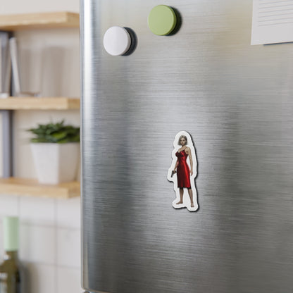 Grace Ashcroft Magnet, Resident Evil Fridge Magnet, Horror Character Gamer Gift - anime-style Grace Ashcroft vinyl fridge magnet on stainless fridge