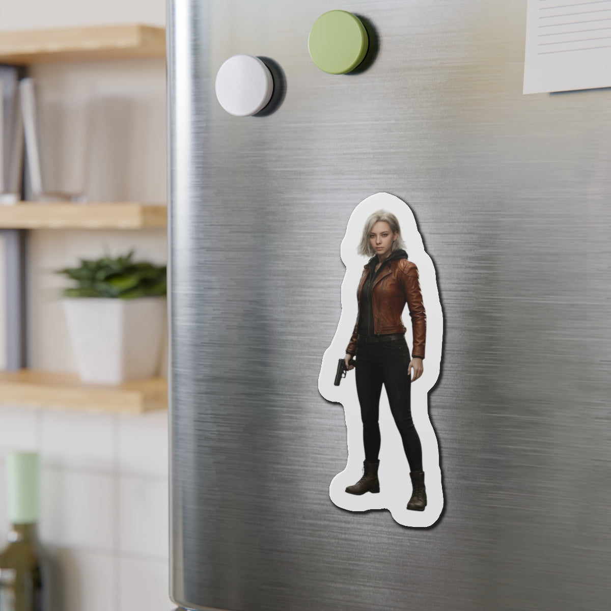 Grace Ashcroft Magnet, Resident Evil Fridge Magnet, Horror Game Decor, Gamer Gift — anime-style Grace Ashcroft fridge magnet