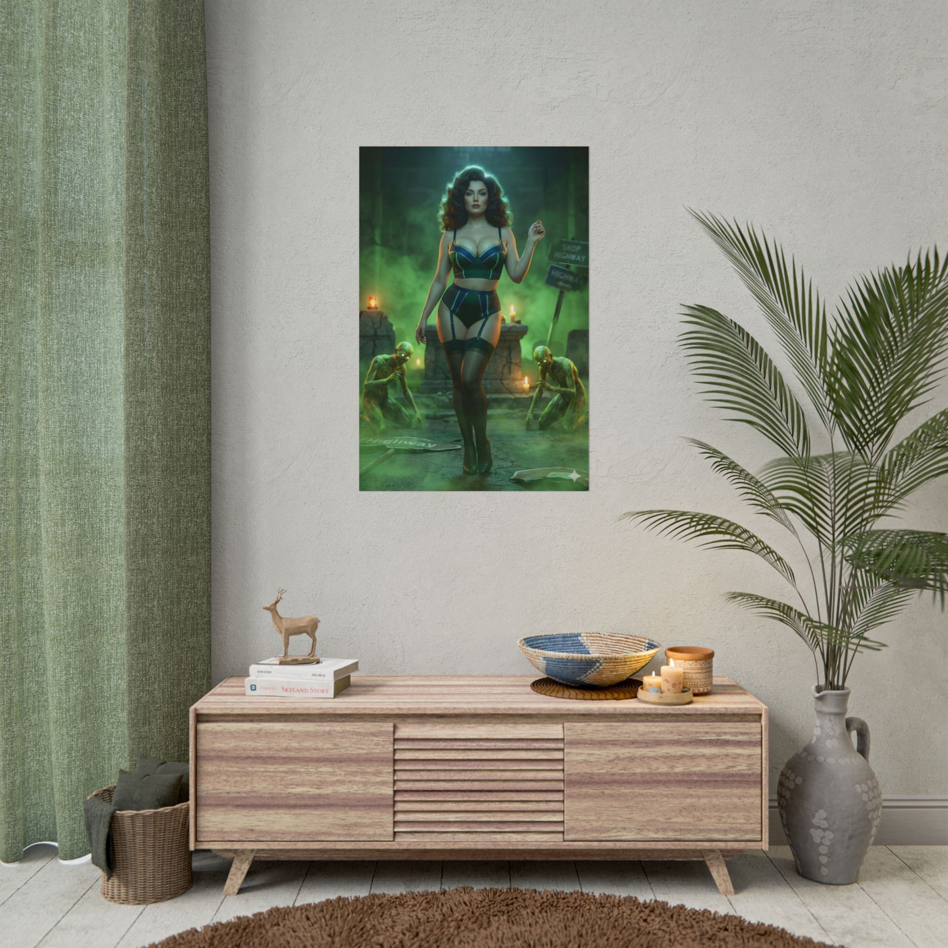 Fallout Toxic Queen Poster / Fallout Toxic Wall Art / Fallout Toxic Art Print / Fallout Poster - powerful Fallout woman walking through glowing toxic danger