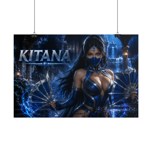 Gaming Wall Art Kitana Mortal Kombat Poster Game Room Decor Gamer Gift Art Print