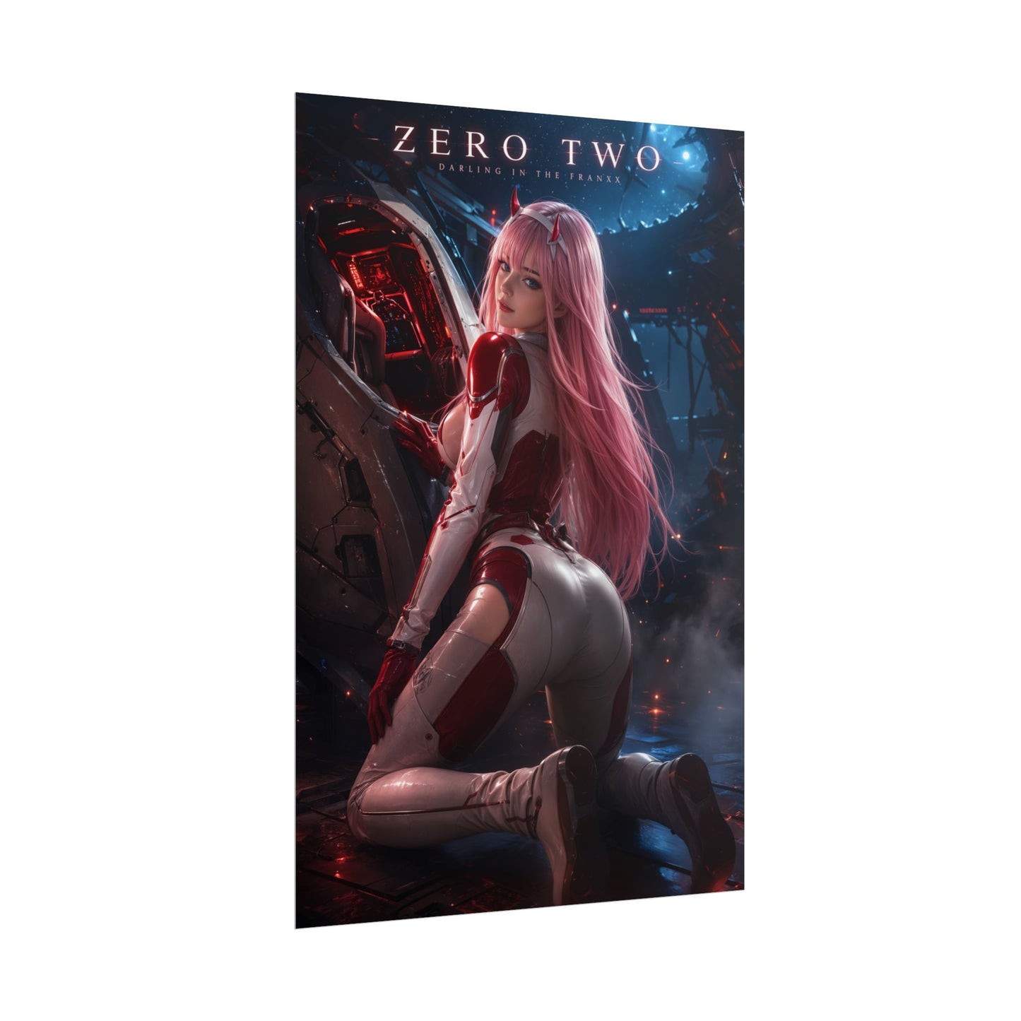 Zero Two Poster, Darling in the Franxx Wall Art, Anime Print Decor
