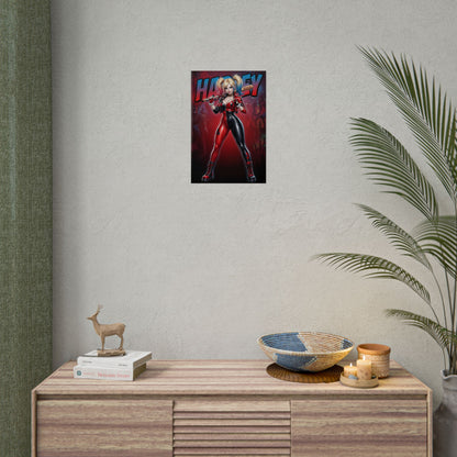Harley Quinn Art Print, DC Comics Poster, Comic Villain Girl Wall Art, Gotham Decor, Gift for Fan