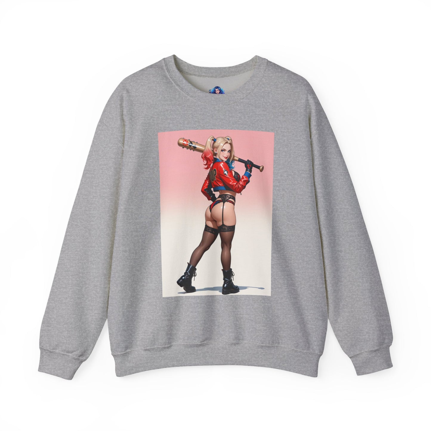 Толстовка Харлі Квінн, світшот із круглим вирізом із лиходієм DC, затишний одяг із коміксів для щоденного носіння