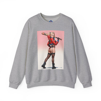 Толстовка Харлі Квінн, світшот із круглим вирізом із лиходієм DC, затишний одяг із коміксів для щоденного носіння