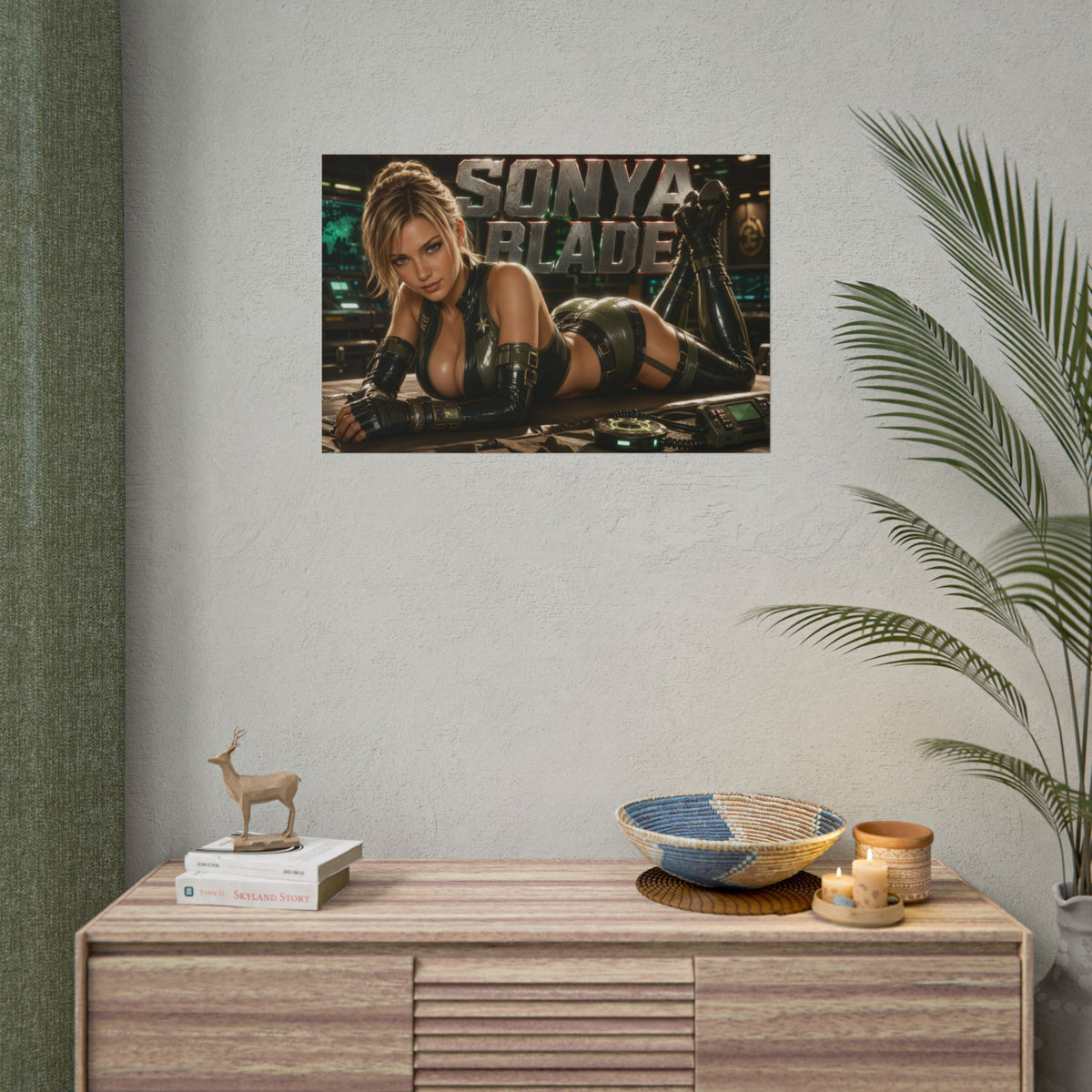 Sonya Blade Character Poster Mortal Kombat Gamer Room Wall Art Collectible Decor