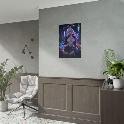 Lucy Cyberpunk Poster, Anime Wall Art, Sci Fi Print, Bedroom Decor