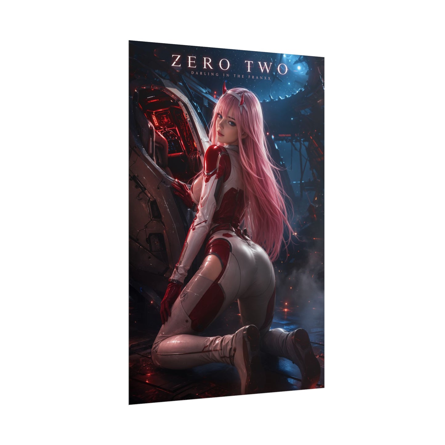 Zero Two Poster, Darling in the Franxx Wall Art, Anime Print Decor