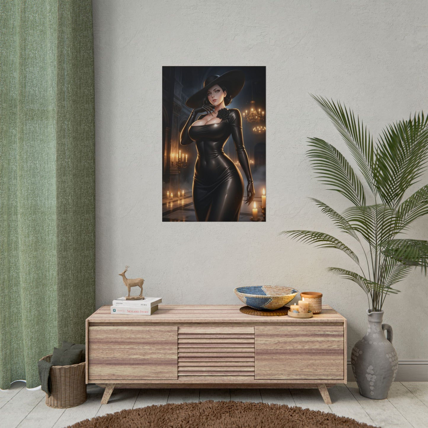 Lady Dimitrescu Resident Evil Village Poster Vampire Woman Wall Art Gothic Lady Print Horror Game Character Gaming Room Decor Gift