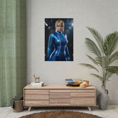 Samus Aran Poster – Sci Fi Wall Art Print, Space Bounty Hunter Decor