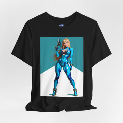 Samus Aran T-Shirt | Sci-Fi-Heldin-Shirt für Gamer &amp; Anime-Fans | Galaktische Kriegerin