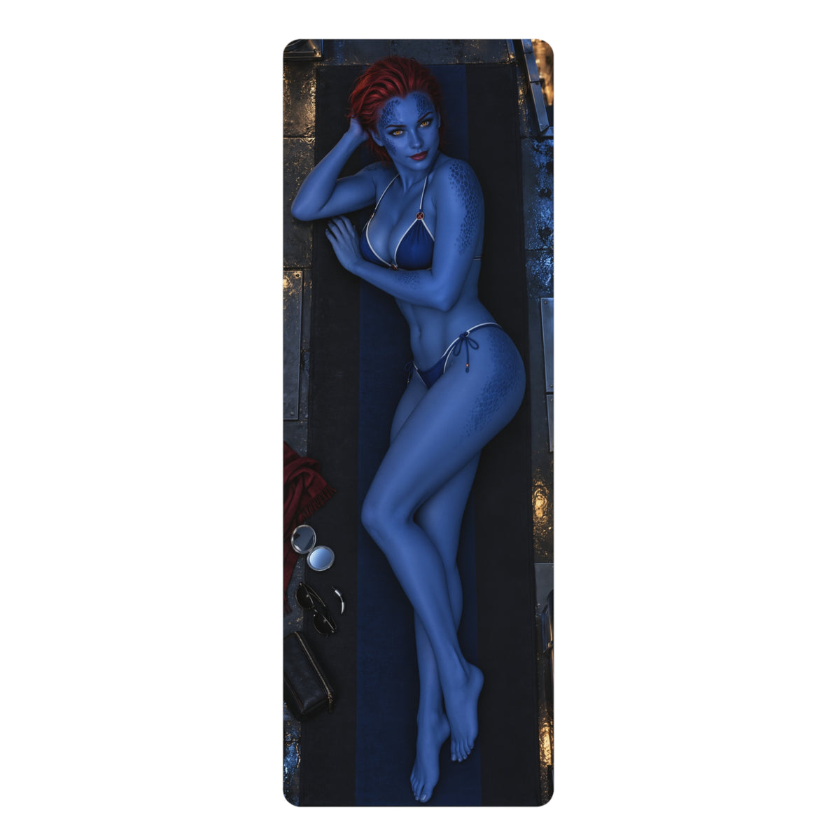 Mystique Workout Mat Microfiber Suede Non Slip Yoga 24x72