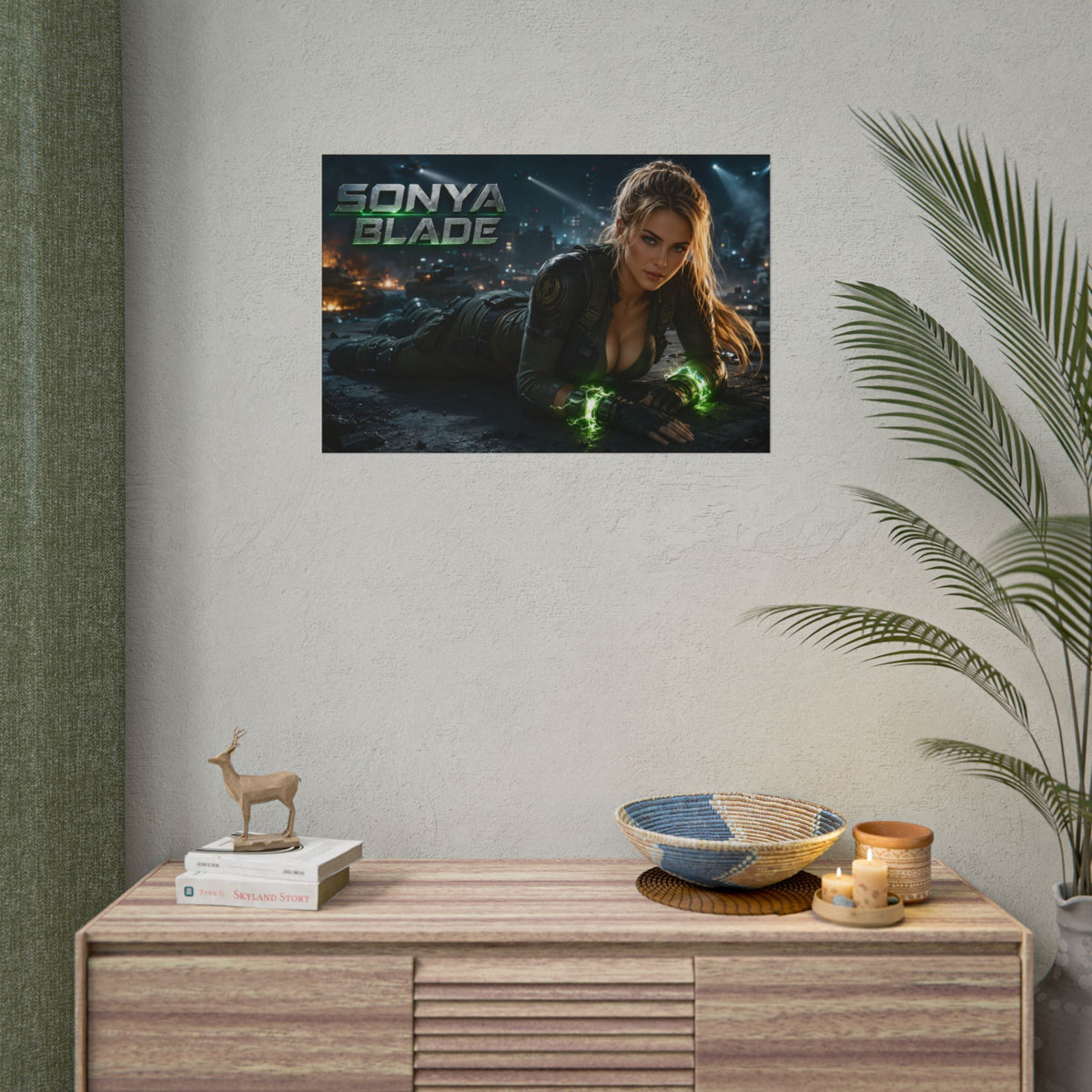 Game Room Decor Sonya Blade Mortal Kombat Poster Character Wall Art Gamer Gift