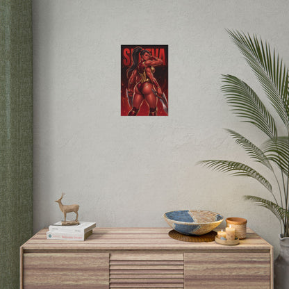 Sheeva Mortal Kombat Poster, Mortal Kombat Wall Art Print, Four Arm Warrior Decor, Fighting Game Wall Art, Gamer Gift