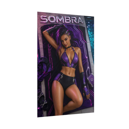 Sombra Overwatch Gaming Poster Wall Art Gamer Room Decor Collectible Print