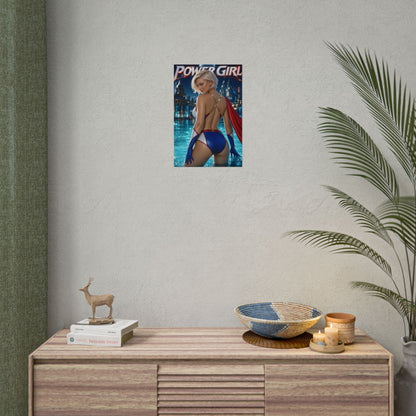 Power Girl Comic Poster Character Wall Art Collector Room Decor Art Print