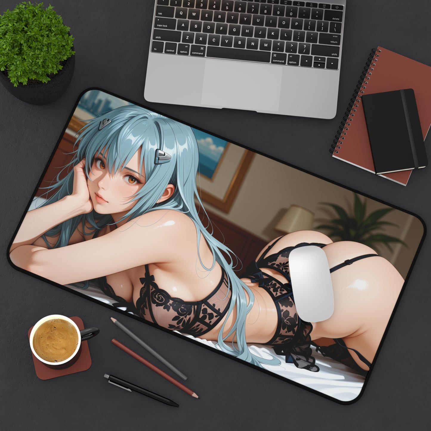 Rei Ayanami Gaming Mouse Pad, Evangelion Desk Mat, Anime Mecha Girl Setup